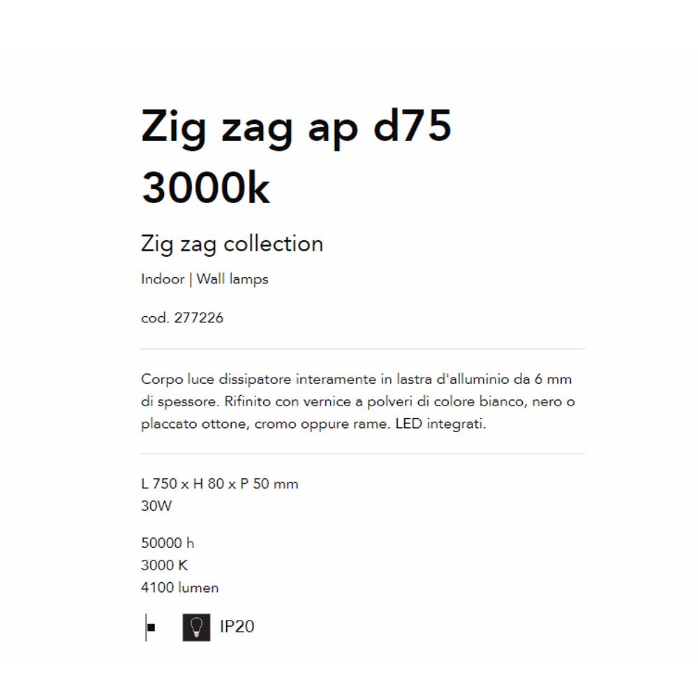 277226 Аплик Ziag Zag Nero, 3000K L750 xH80xP50mm LED 30W 50000h IP20, Ideal Lux_small