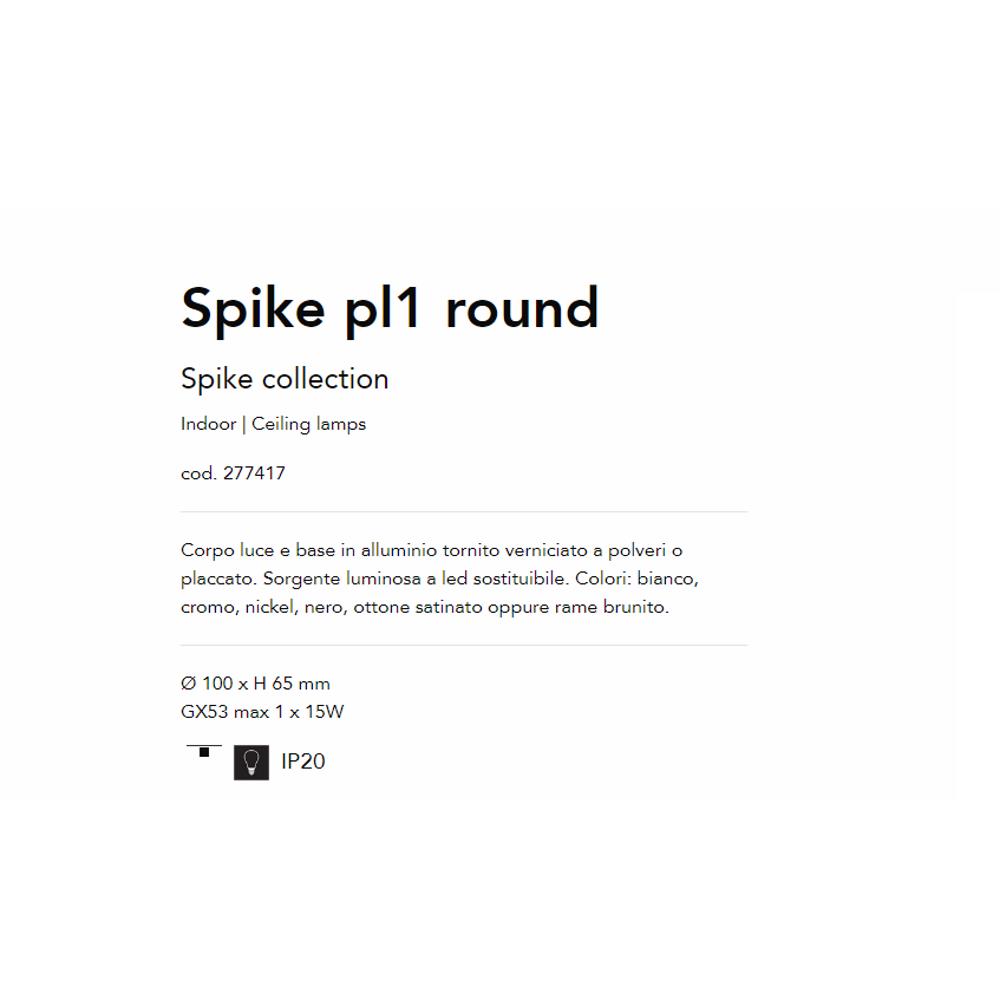 277417 Спот SPIKE PL1 BIANCO Ø100xH65 mm GX53 max 1 x 15W IP20 Ideal Lux_small