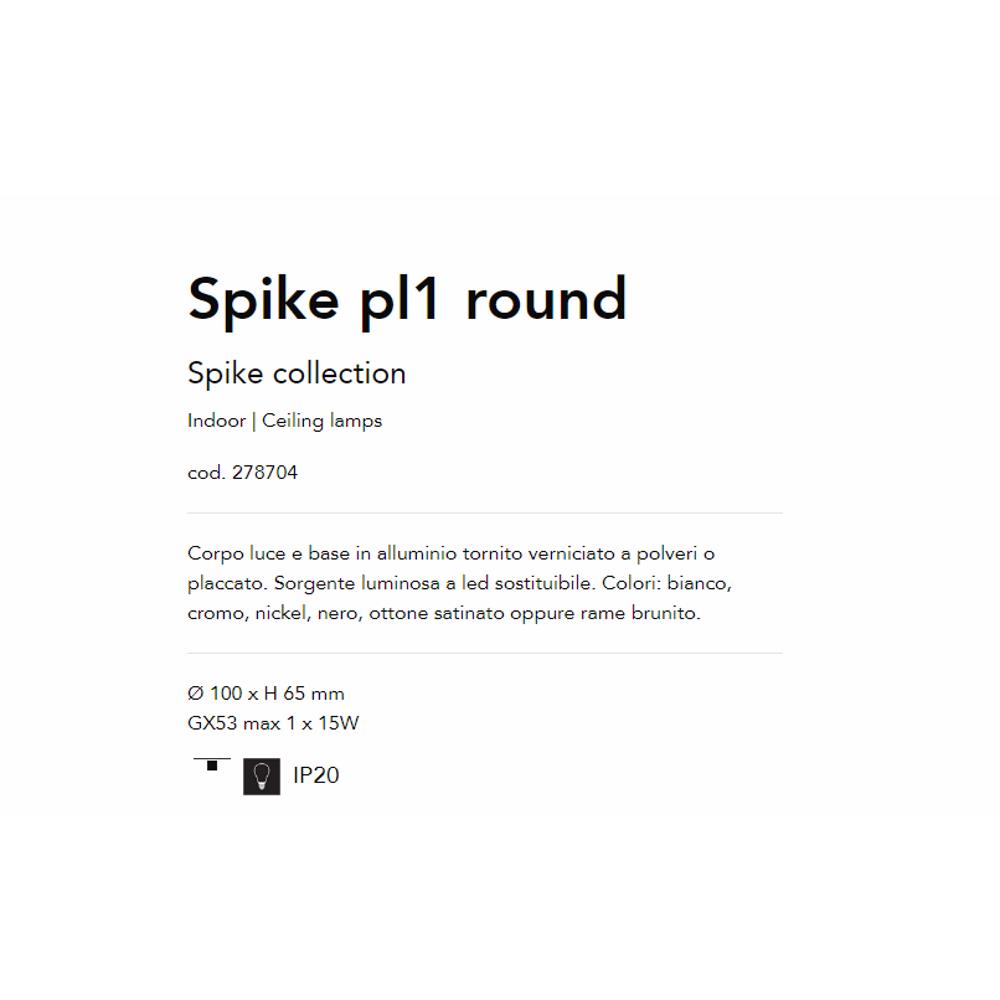 278704 Спот SPIKE PL1 NERO Ø100xH65 mm GX53 max 1 x 15W IP20 Ideal Lux_small