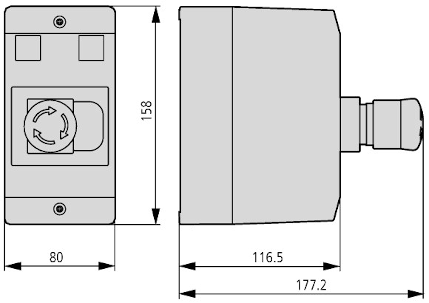 281406 CI-PKZ01-PVT - Кутия IP65 за PKZ01 + бутон за аварийно изключване R/Y, Eaton_small