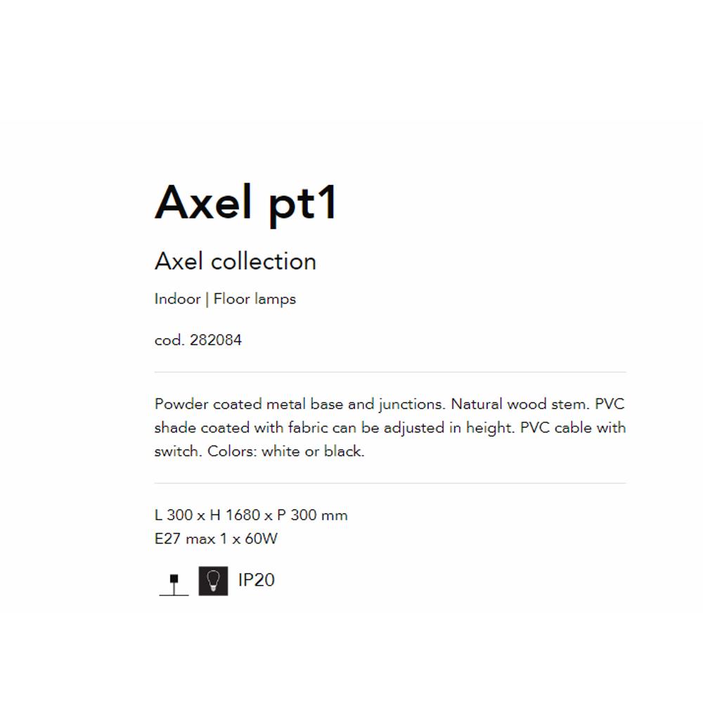 282084 Лампион AXEL PT1 NERO L300xH1680xP300 mm E27 max 1 x 60W IP20 Ideal Lux_small