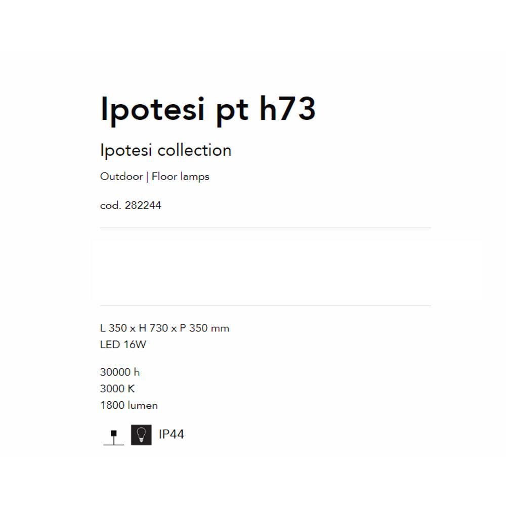 282244 Градинска лампа Ipotesi L350xH730xP350 mm LED 16W бял 3000K 1800 lumen IP44 Ideal Lux_small