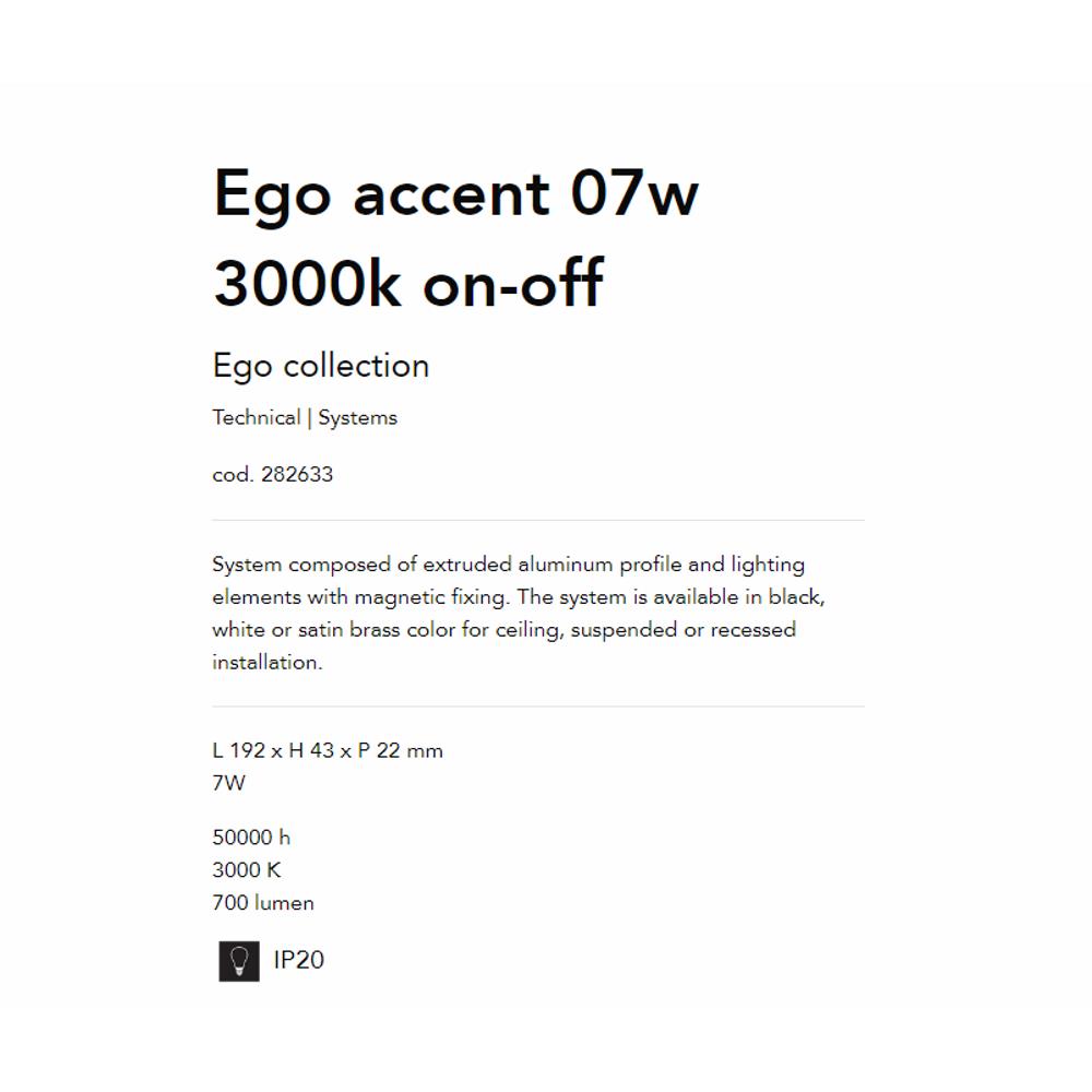 282633 Линеен осветител EGO ACCENT 07W 3000K ON-OFF WH L192xH43xP22 mm 7W 700 lumen IP20 Ideal Lux_small