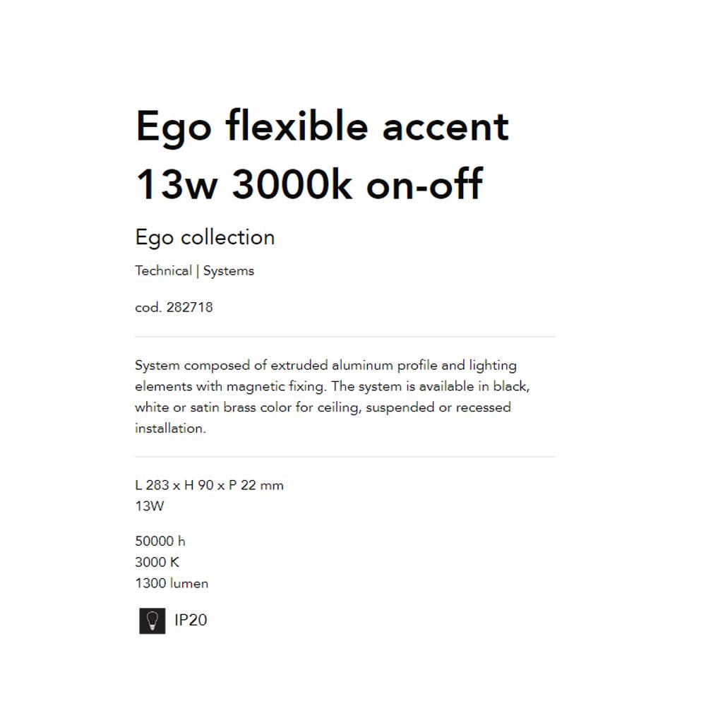 282718 Осветително тяло EGO FLEXIBLE 13W 3000K ON-OFF WH L284xH81xP22 mm 1300 lumen IP20 Ideal Lux_small