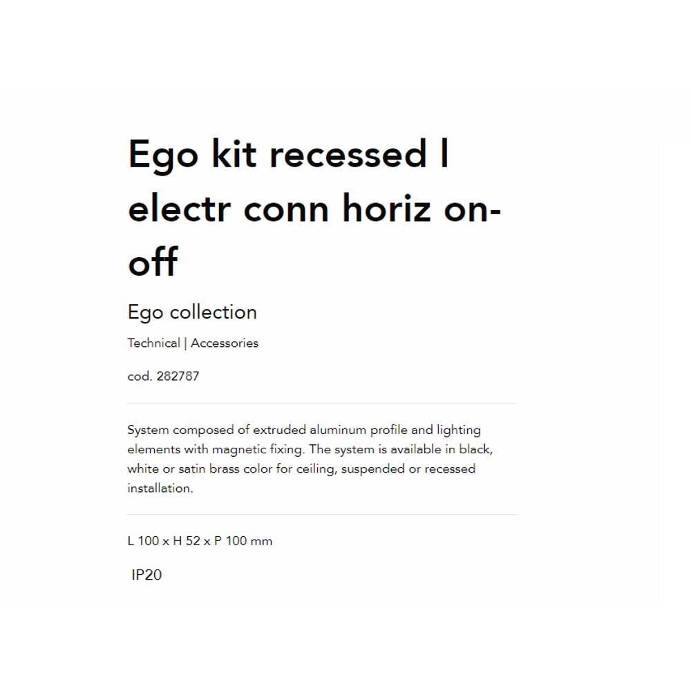 282787 Свързващ елемент EGO KIT RECESSED L ELECTR CONN HORIZONTAL WH WH L100xH52xP100 mm Ideal Lux_small