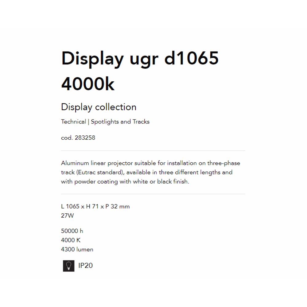 283258 Линеен осветител DISPLAY UGR D1065 4000K BK L1065xH71xP32 mm 27W 4300 lumen IP20 Ideal Lux_small