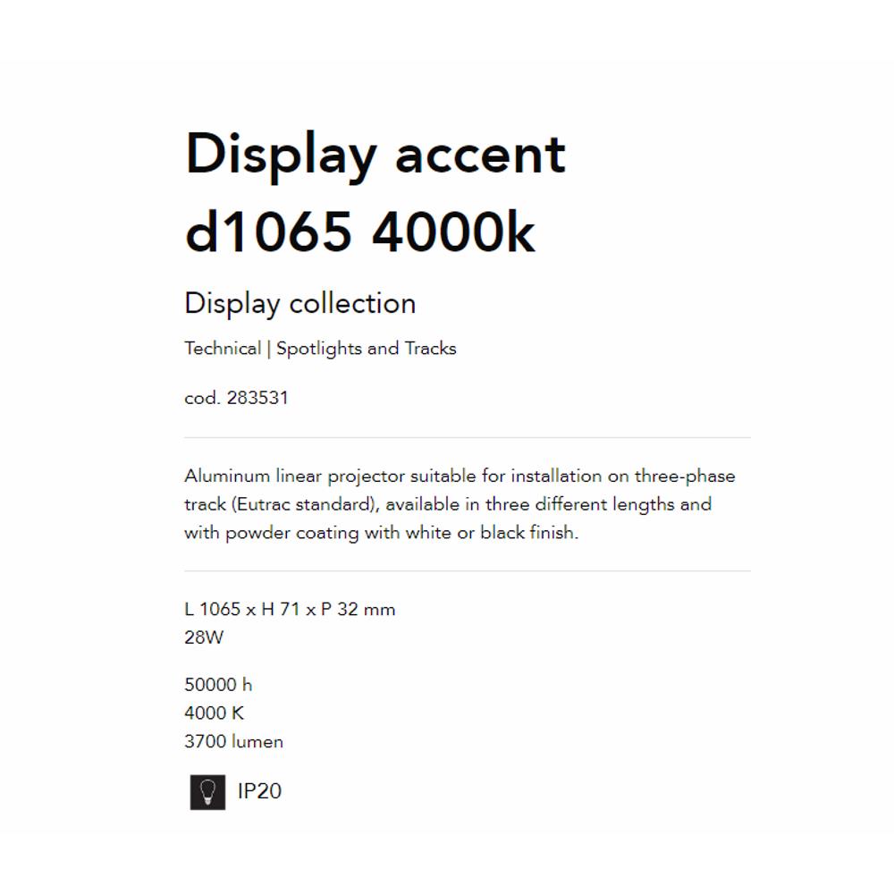 283531 Линеен осветител DISPLAY ACCENT D1065 4000K WH L1065xH71xP32 mm 28W 50000 h IP20 Ideal Lux_small