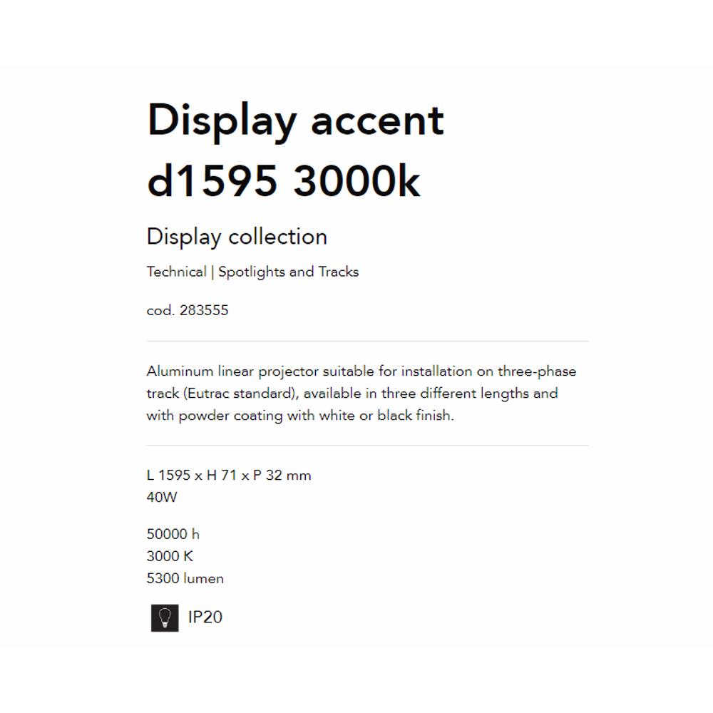 283555 Линеен осветител DISPLAY ACCENT D1595 3000K WH L1595xH71xP32 mm 40W 50000 h IP20 Ideal Lux_small
