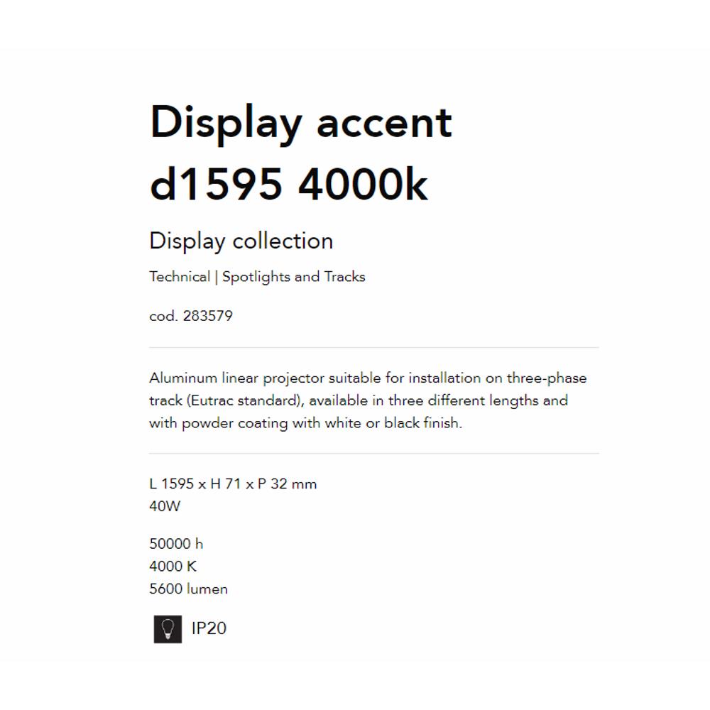 283579 Линеен осветител DISPLAY ACCENT D1595 4000K WH L1595xH71xP32 mm 40W 5300 lumen IP20 Ideal Lux_small