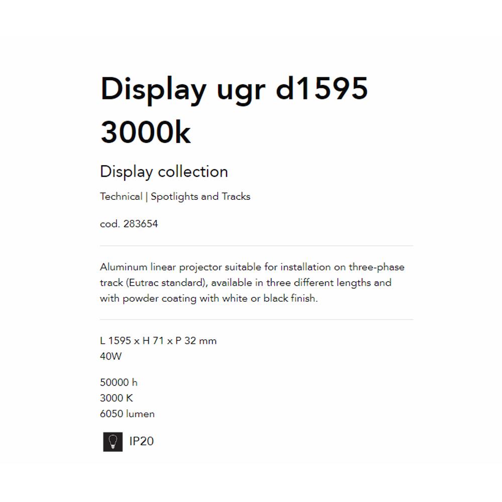 283654 Линеен осветител DISPLAY UGR D1595 3000K WH L1595xH71xP32 mm 40W 6050 lumen IP20 Ideal Lux_small