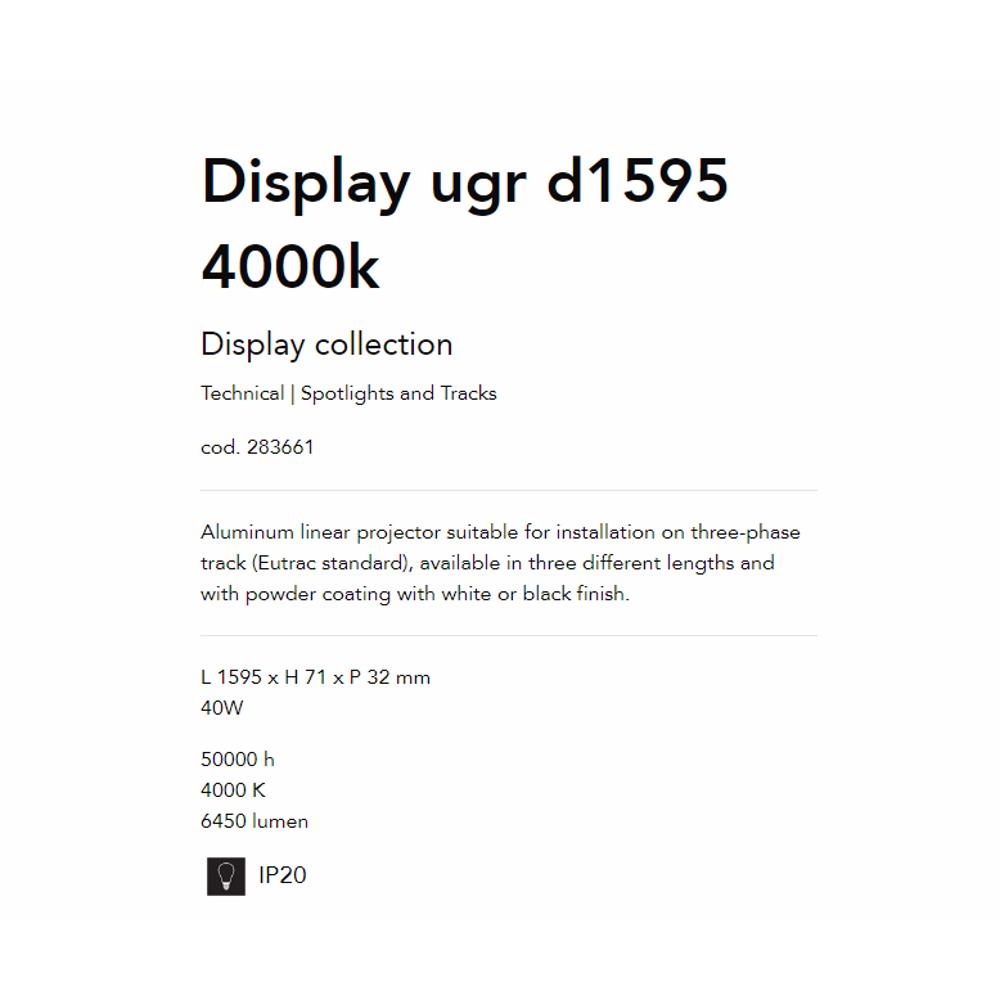 283661 Линеен осветител DISPLAY UGR D1595 4000K WH L1595xH71xP32 mm 40W 6450 lumen IP20 Ideal Lux_small