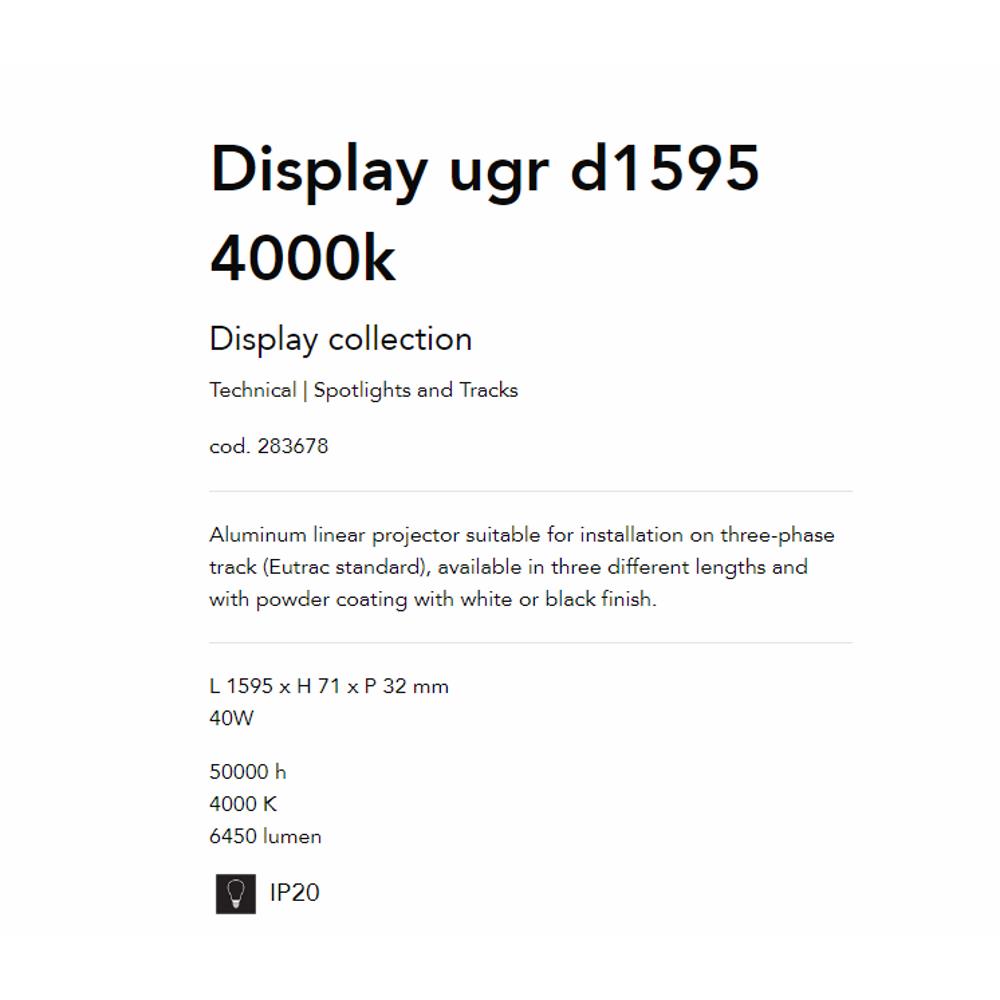 283678 Линеен осветител DISPLAY UGR D1595 4000K BK L1595xH71xP32 mm 40W 6450 lumen IP20 Ideal Lux_small