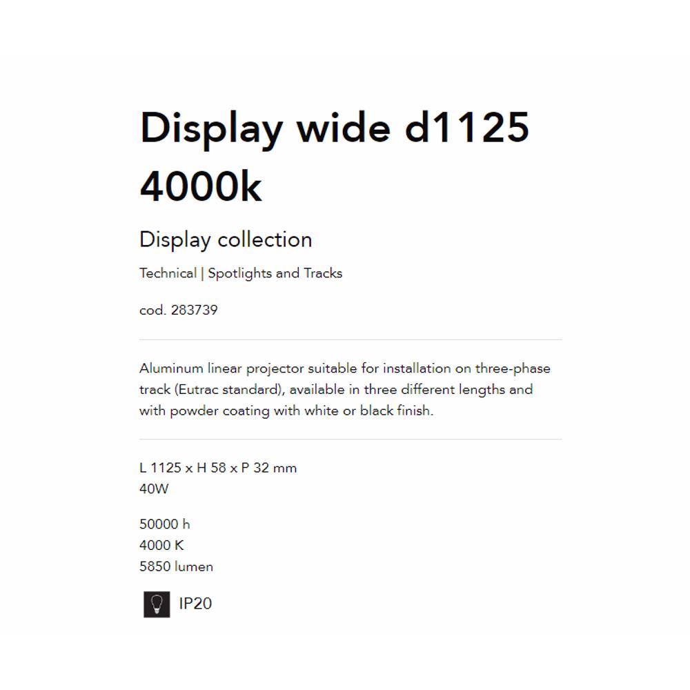 283739 Линеен осветител DISPLAY WIDE D1125 4000K WH L1125xH58xP32 mm 40W 5850 lumen IP20 Ideal Lux_small