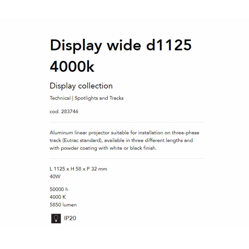 283746 Линеен осветител DISPLAY WIDE D1125 4000K BK L1125xH58xP32 mm 40W 5850 lumen IP20 Ideal Lux_small