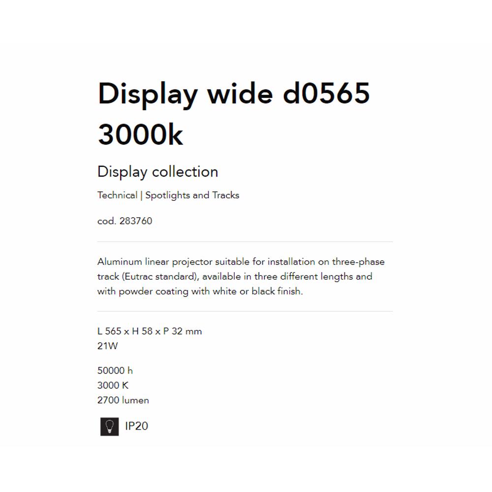 283760 Линеен осветител DISPLAY WIDE D0565 3000K BK L565xH58xP32 mm 21W 2800 lumen IP20 Ideal Lux_small