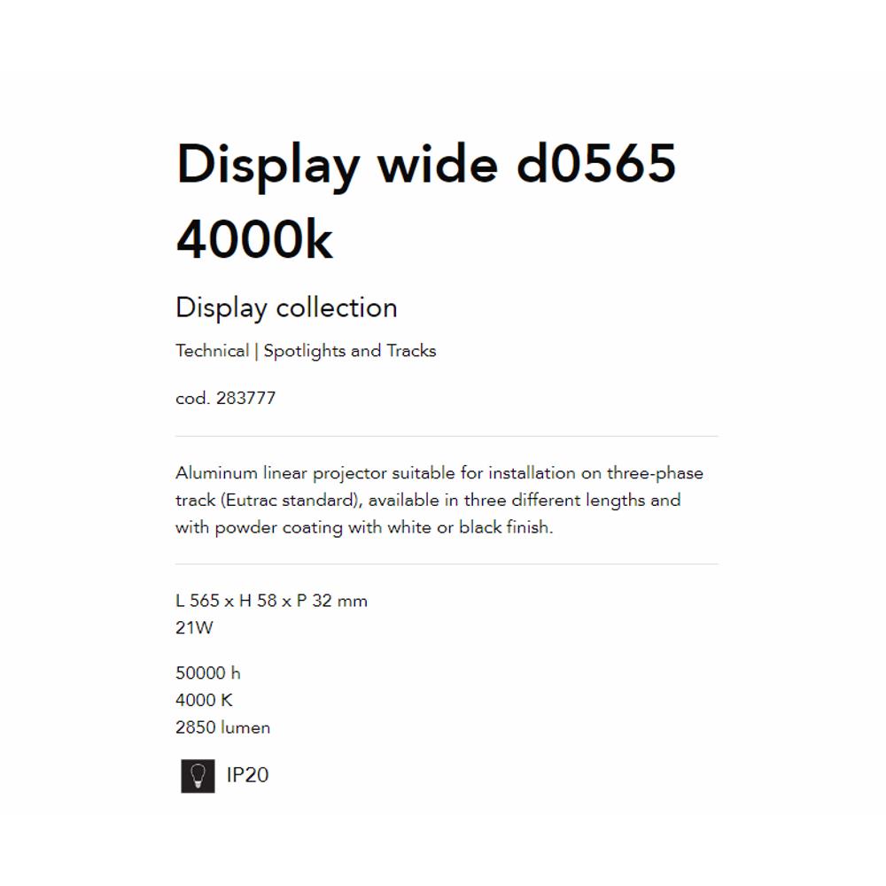 283777 Линеен осветител DISPLAY WIDE D0565 4000K BK L565xH58xP32 mm 21W 2850 lumen IP20 Ideal Lux_small