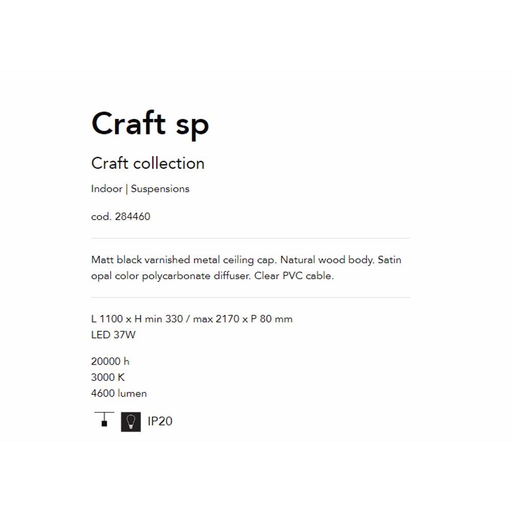 284460 Осветително тяло Craft L1100xHmin330/max2170xP80 mm 37W 3000K 4600 Lumen IP 20 Ideal Lux_small