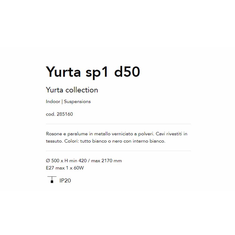 285160 Пендел YURTA BIANCO Ø500 xH210/2320mm E27 max1x60W IP20, Ideal Lux_small