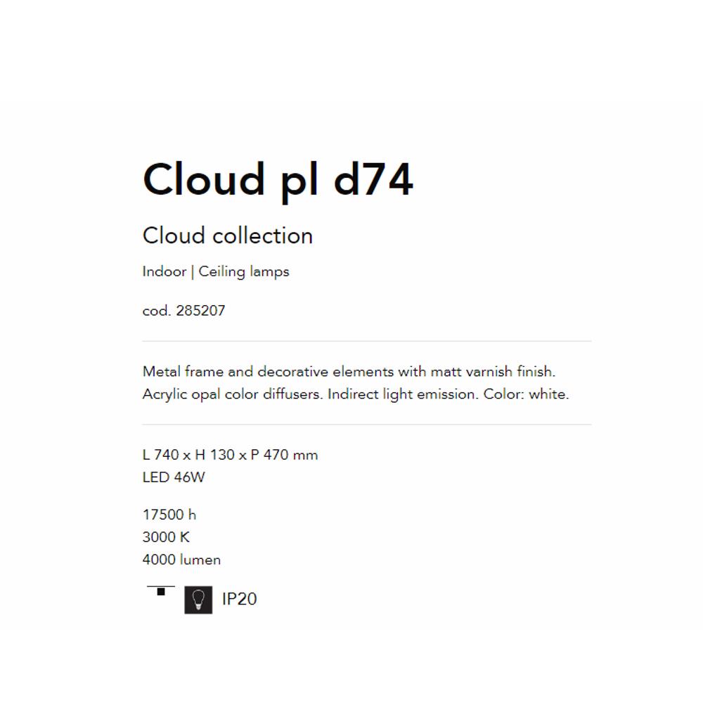 285207 Плафон CLOUD PL D70 L740xH130xP470 mm LED 46W 17500 h 3000 K IP20 Ideal Lux_small