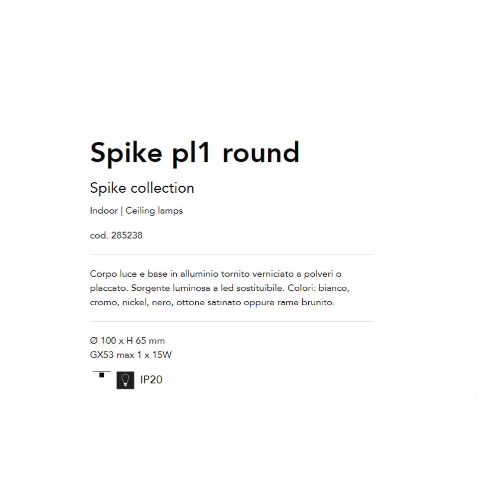 285238 Спот SPIKE PL1 OTTONE SATINATO Ø100xH65 mm GX53 max 1 x 15W IP20 Ideal Lux_small