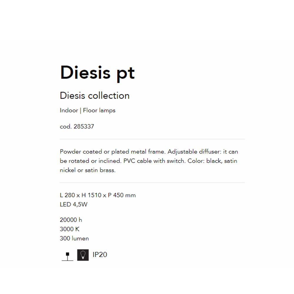 285337 Лампион DIESIS PT NICKEL L280xH1510xP450 mm LED 4,5W 20000 h 3000 K 300 lumen IP20 Ideal Lux_small