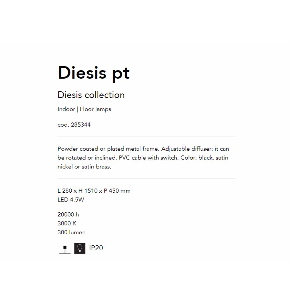 285344 Лампион DIESIS PT OTTONE SATINATO L280xH1510xP450 mm LED 4,5W 20000 h 3000 K IP20 Ideal Lux_small