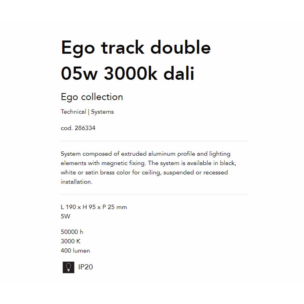 286334 Осветително тяло EGO TRACK DOUBLE 05W 3000K DALI BK L190xH95xP25 mm 380 lumen IP20 Ideal Lux_small