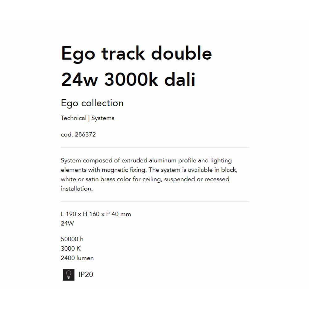 286372 Осветително тяло EGO TRACK DOUBLE 24W 3000K DALI BK L190xH160xP40 mm 2000L IP20 Ideal Lux_small