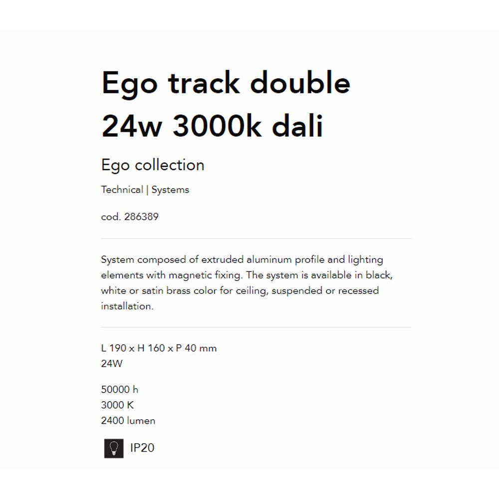 286389 Осветително тяло EGO TRACK DOUBLE 24W 3000K DALI WH L190xH160xP40 mm 2000 L IP20 Ideal Lux_small