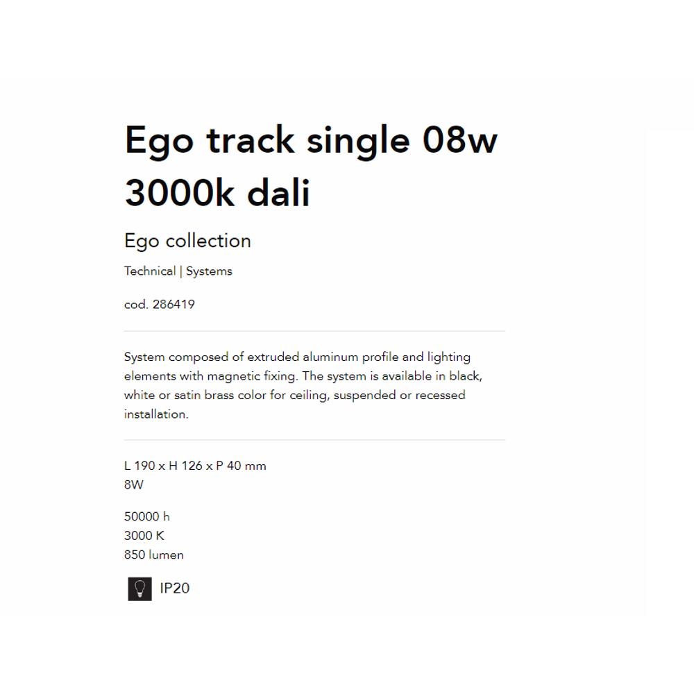 286419 Осветително тяло EGO TRACK SINGLE 08W 3000K DALI BK L190xH126xP40 mm 730 lumen IP20 Ideal Lux_small