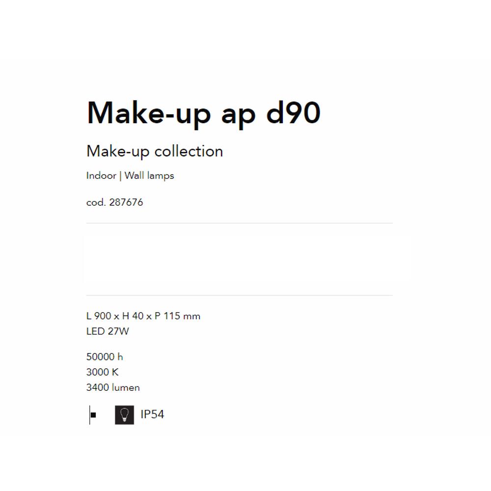 287676 Аплик MAKE-UP AP D90 L900xH40xP115 mm LED 27W 50000 h 3000K 3400 lumen IP54 Ideal Lux_small