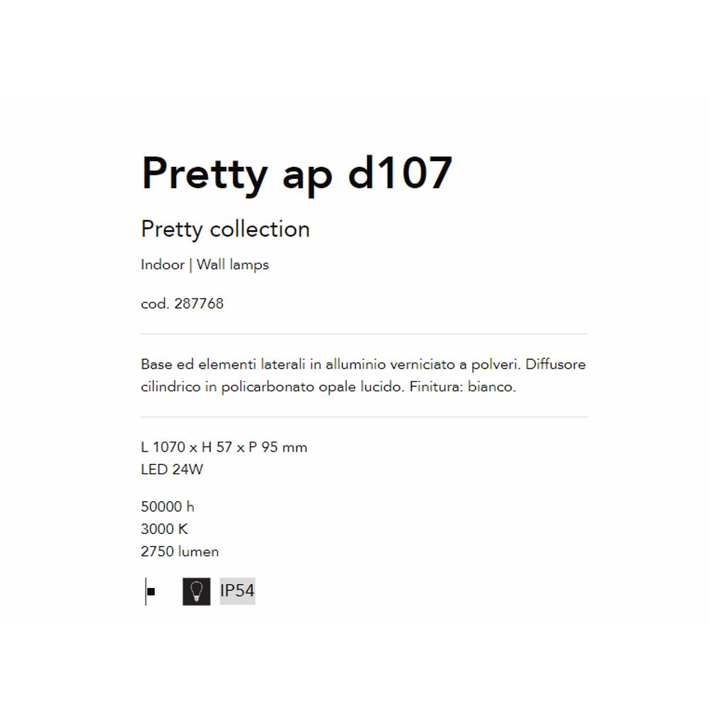 287768 Аплик Pretty ap d107 L1070xH57xP95 mm LED 24W 3000K 2750 lumen IP54 Ideal Lux_small