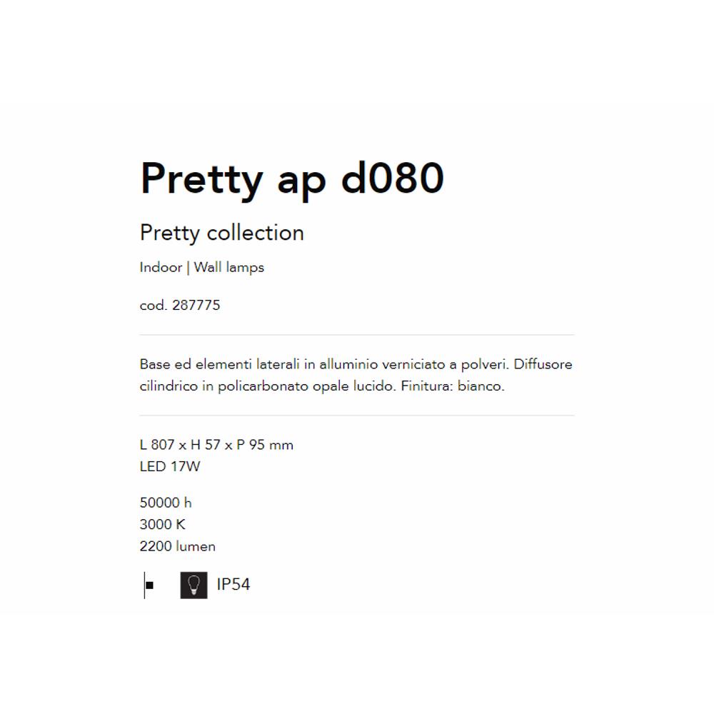 287775 Аплик Pretty ap d080 L807xH57xP95 mm LED 17W 3000K 2200 lumen IP54 Ideal Lux_small