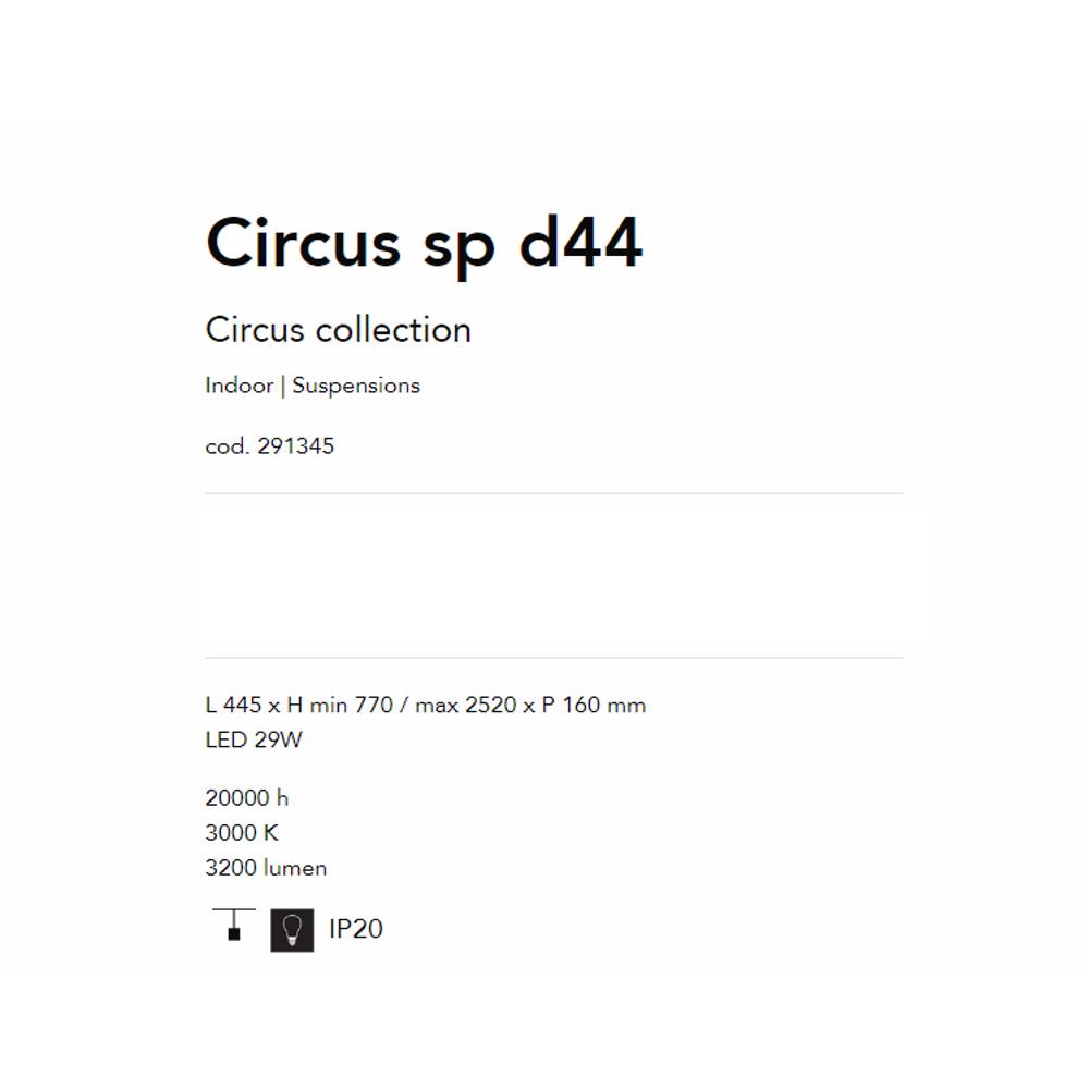 291345 Осветително тяло Circus L445xHmin770/max2520xP160 mm черен 29W 3000K 3200 Lum IP20 Ideal Lux_small