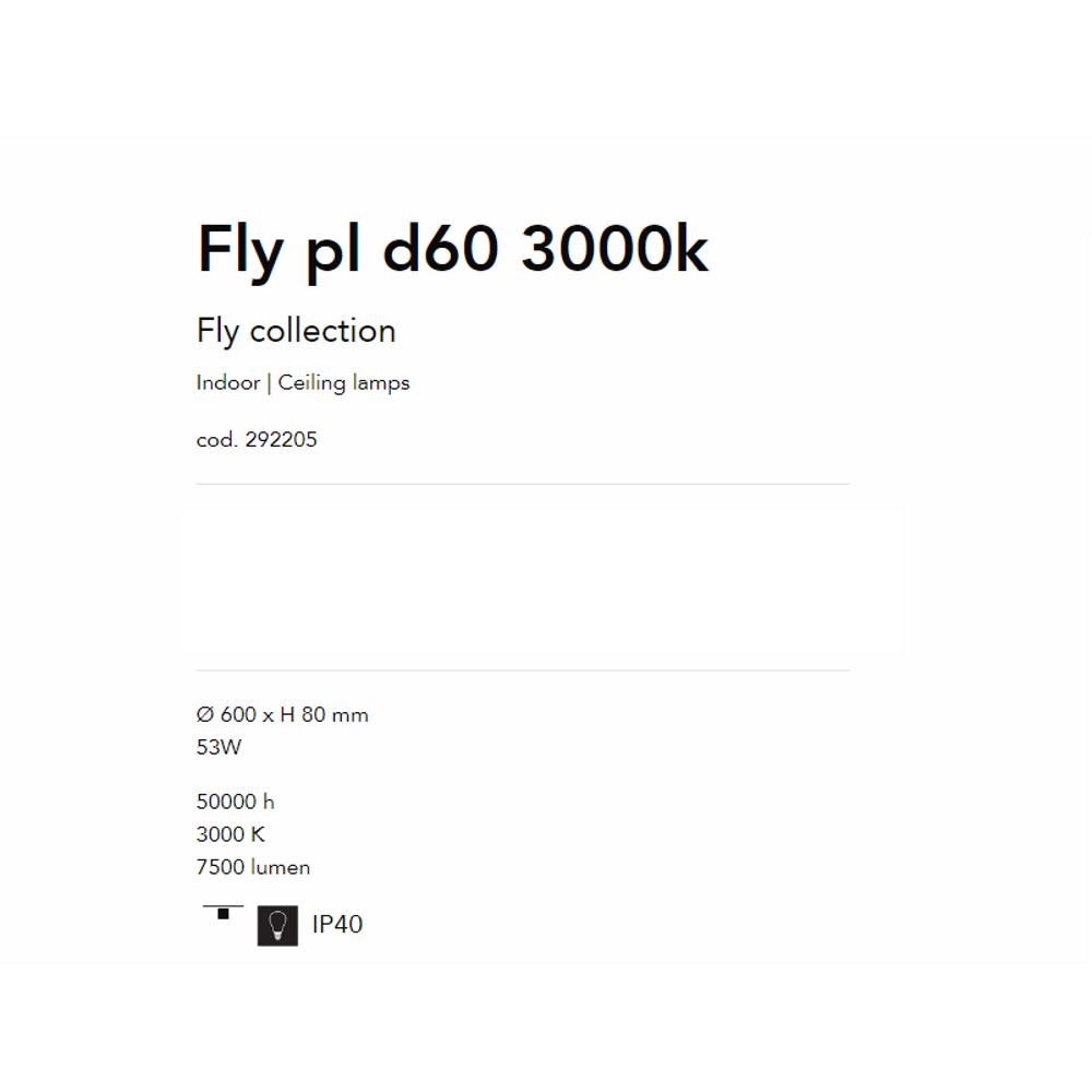 292205 Плафон Fly Ø600xH80 mm черен 53W 3000K 7500 Lumen IP40 Ideal Lux_small