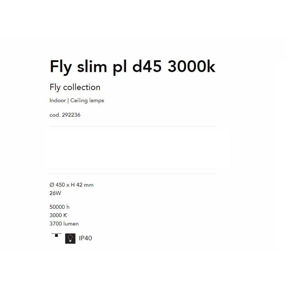 292236 Плафон Fly slim Ø450xH42 mm 26W 3000K 3700 Lumen IP40 Ideal Lux_small