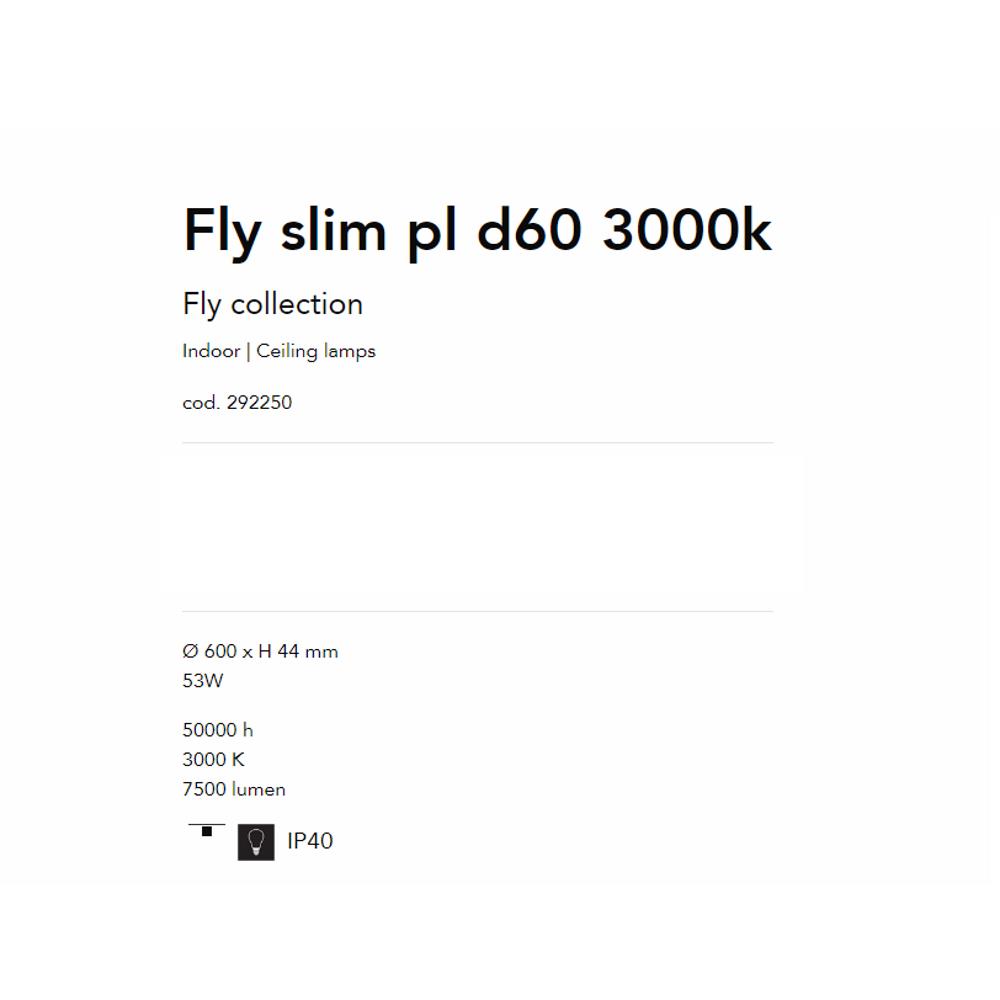 292250 Плафон Fly slim Ø600xH44 mm 53W 3000K 7500 Lumen IP40 Ideal Lux_small