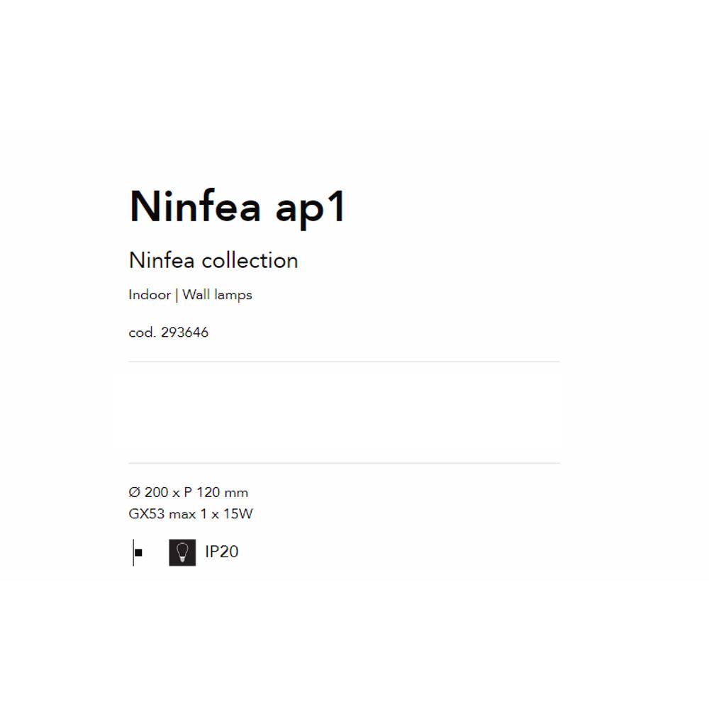 293646 Аплик NINFEA AP1 OTTONE Ø200xP120 mm GX53 max 1x15W IP20 Ideal Lux_small