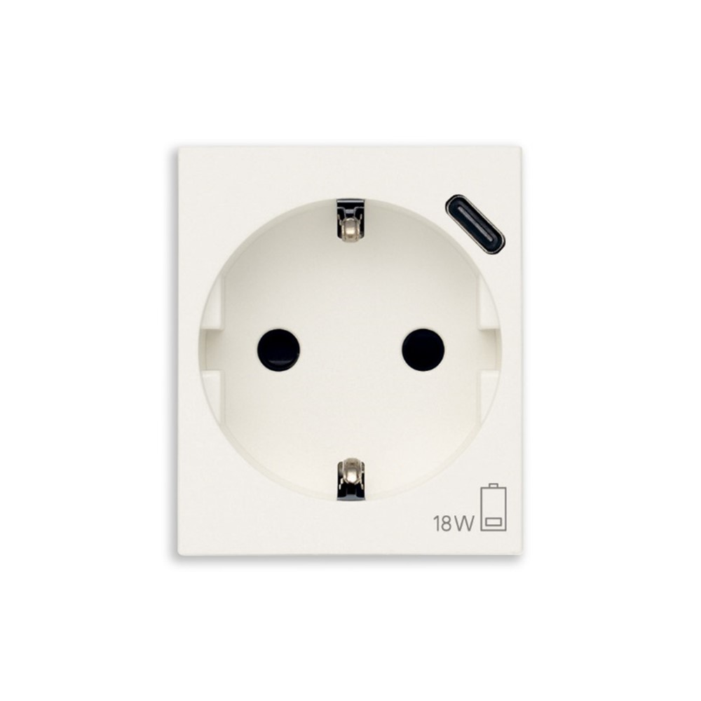 30208.USBB Контакт Linea SICURY 2P+E 16A + USBC 15, white, Vimar_small