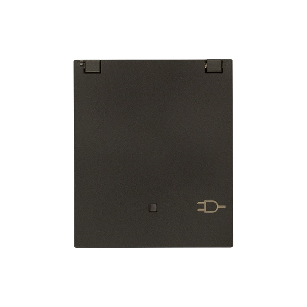30212.CG Контакт Linea, SICURY 2P+T 16A 250 V~, FR, с индикатор, с капак, black, Vimar