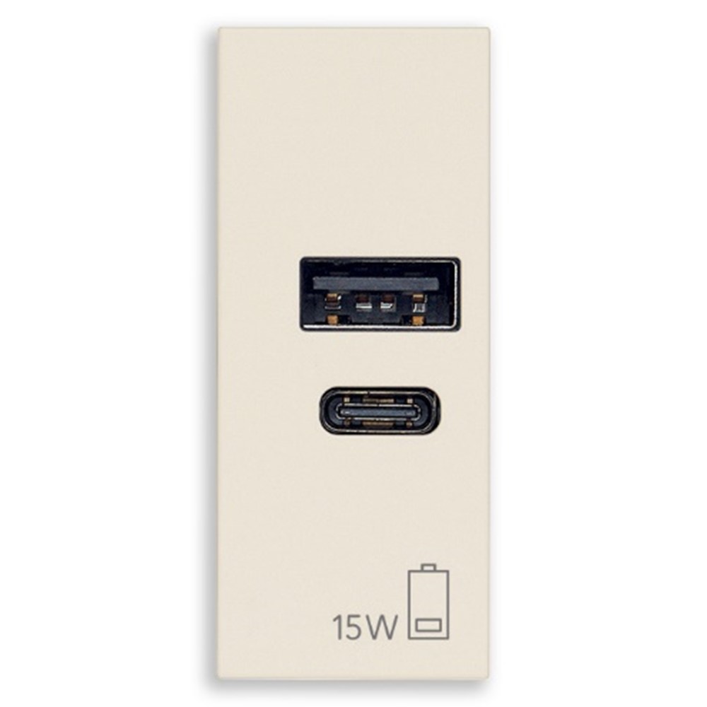 30292.AC15C USB Контакт Linea A+C 1M 15W 5V, canvas, Vimar_small