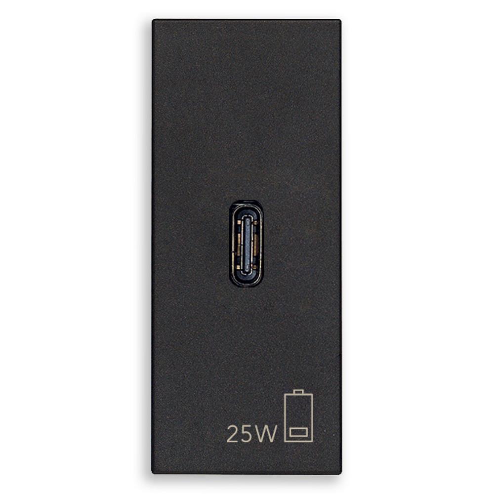 30292.C25G PD USB-C Контакт Linea 1M 25W, black, Vimar
