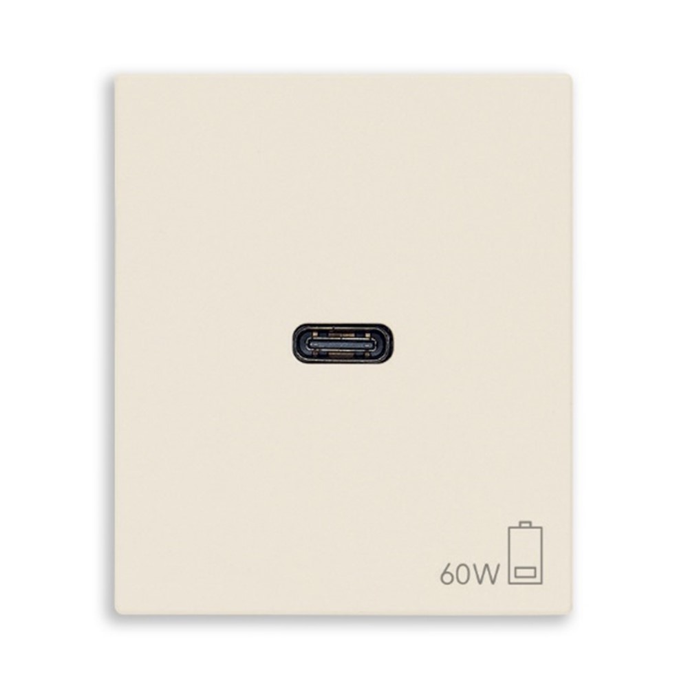 30298.60C PD USB-C Контакт Linea 2M 60W, canvas, Vimar