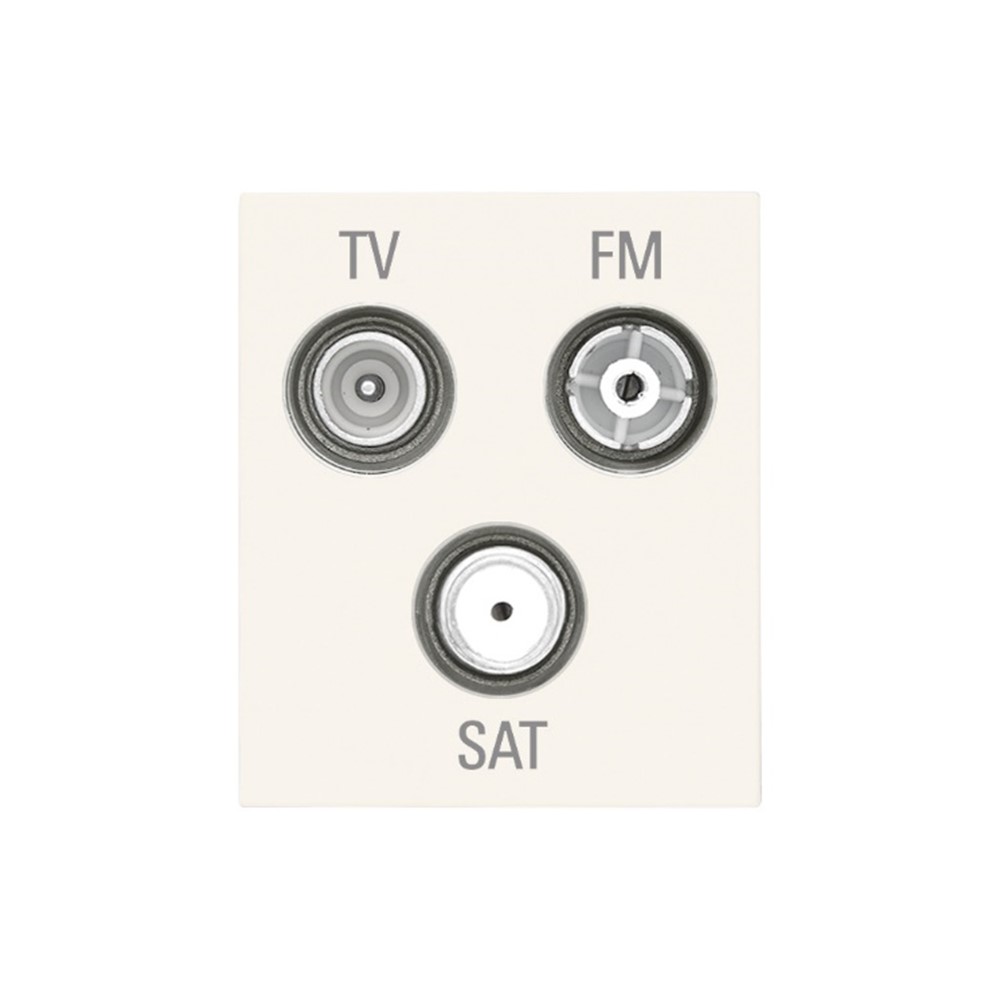 30303.B Коаксиална розетка Linea, TV-Radio FM-SAT, 5-2400 MHz, 3 изхода, white, Vimar