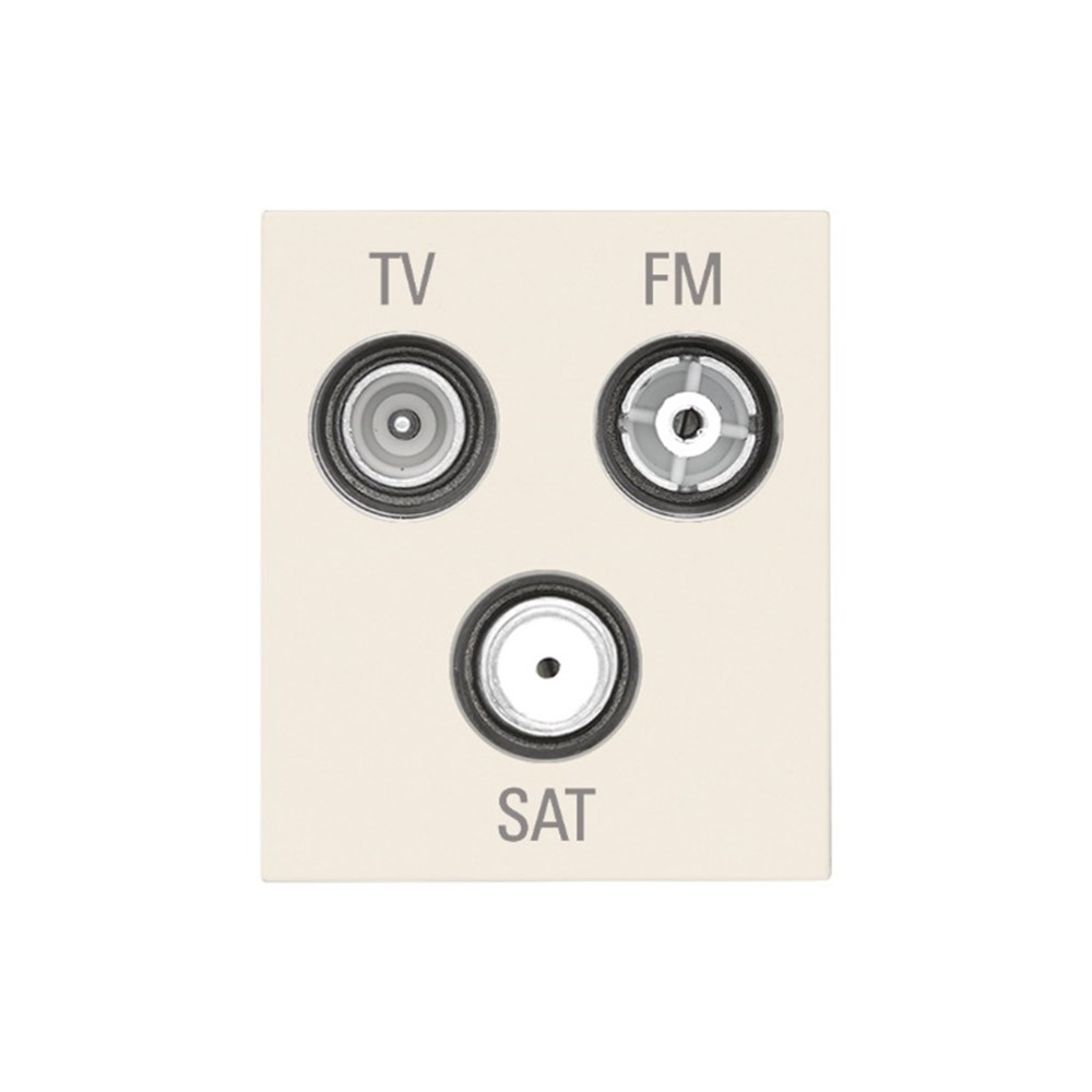 30303.C Коаксиална розетка Linea, TV-Radio FM-SAT, 5-2400 MHz, 3 изхода, canvas, Vimar_small