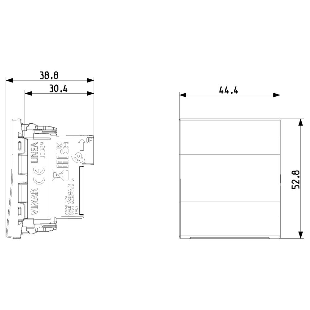 30389.C LED индикатор Linea, 2M, Canvas, Vimar_small