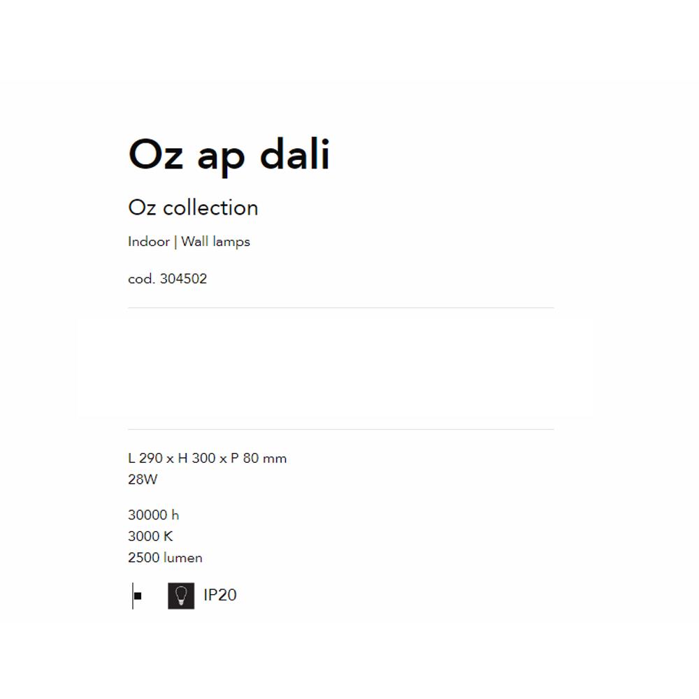 304502 Аплик Oz ap dali Ottone L290xH300xP80 mm 28W 3000K 2500 lumen IP20 Ideal Lux_small