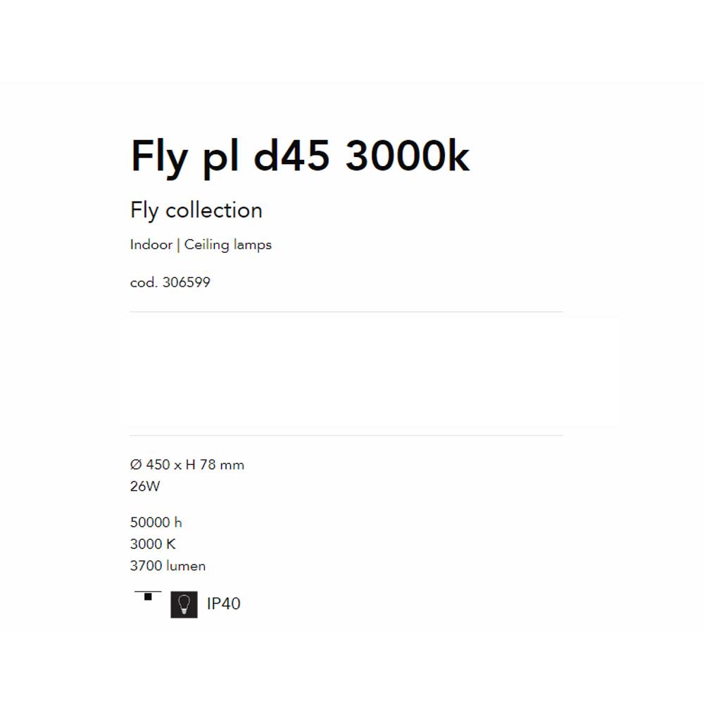 306599 Плафон Fly Ø450xH78 mm черен 26W 3000K 3700 Lumen IP40 Ideal Lux_small
