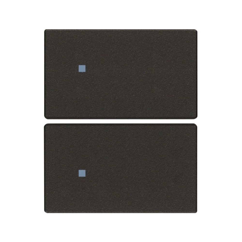 31480.2G Два лицеви панела за бутон Linea, 2М, за персонализиране, black, Vimar