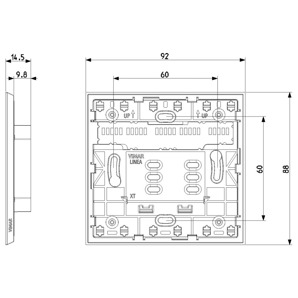 32602.G Ел. рамка за XT By-me за конзола 2М и 3М XT бутона, Black, Linea, Vimar_small